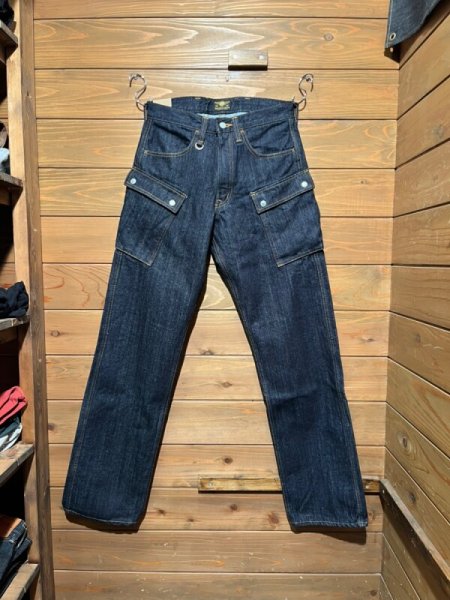 画像1: 児島ジーンズ/デニムカーゴパンツ ワイド (1)